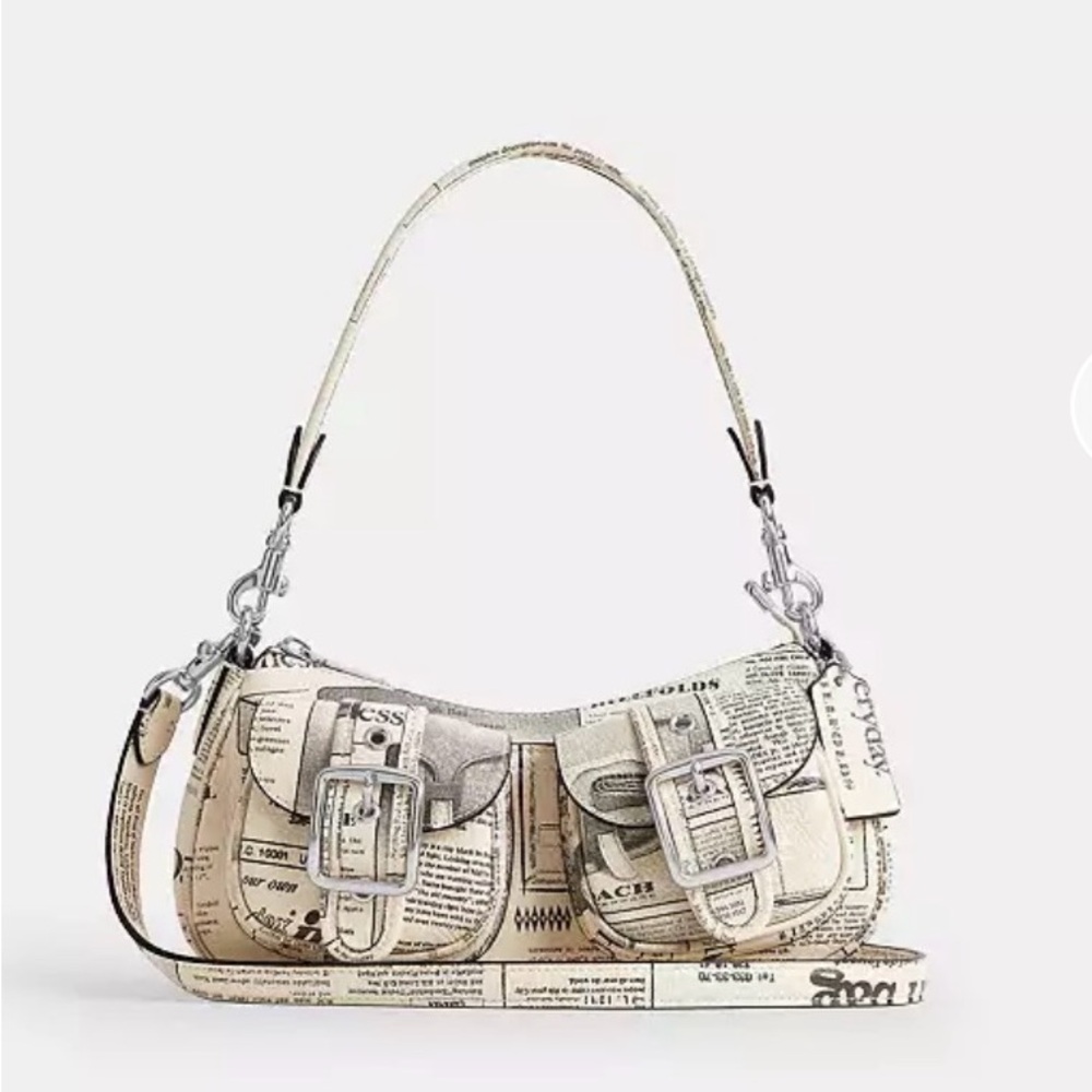 Coach | Modern Ashton Shoulder Bag in Newspaper Print Cream/Black